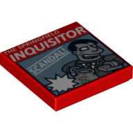 Visuel indicatif Rebrickable de Tuile 2 x 2 avec motif imprimé 'THE SPRINGFIELD INQUISITOR' (Tile 2 x 2 with 'THE SPRINGFIELD INQUISITOR' Print)