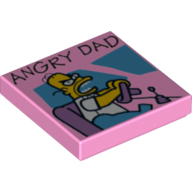 Visuel indicatif Rebrickable de Tuile 2 x 2 avec motif imprimé 'ANGRY DAD' (Tile 2 x 2 with 'ANGRY DAD' Print)