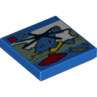 Visuel indicatif Rebrickable de Tuile 2 x 2 avec LEGO coffret Box, motif imprimé Hélicoptère 'City' (Tile 2 x 2 with LEGO Set Box, 'City' Helicopter Print)