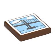 Visuel indicatif Rebrickable de Tuile 2 x 2 avec pont suspendu motif imprimé (Tile 2 x 2 with Suspension Bridge Print)