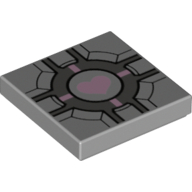 Visuel indicatif Rebrickable de Tuile 2 x 2 avec compagnon cube rose cœur motif imprimé (Tile 2 x 2 with Companion Cube Pink Heart Print)