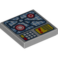Visuel indicatif Rebrickable de Tuile 2 x 2 avec écran d'ordinateur, motif imprimé plan de la ville (Tile 2 x 2 with Computer Screen, City Plan Print)