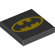 Visuel indicatif Rebrickable de Tuile 2 x 2 avec motif imprimé Batman Logo (Tile 2 x 2 with Batman Logo Print)