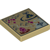Visuel indicatif Rebrickable de Tuile 2 x 2 avec la carte de Dragon Egg Emplacement imprimé (Tile 2 x 2 with Map of Dragon Egg Location Print)