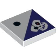 Visuel indicatif Rebrickable de Tuile 2 x 2 avec 1 point noir et triangle violet foncé avec motif imprimé tête de squelette (Tile 2 x 2 with 1 Black Dot and Dark Purple Triangle with Skeleton Head Print)