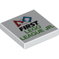Visuel indicatif Rebrickable de Tuile 2 x 2 avec premier LEGO league jr. logo motif imprimé (Tile 2 x 2 with FIRST LEGO League Jr. Logo Print)