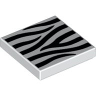Visuel indicatif Rebrickable de Tuile 2 x 2 avec motif imprimé rayures zébrées (Tile 2 x 2 with Zebra Stripes Print)
