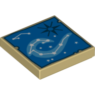 Visuel indicatif Rebrickable de Tuile 2 x 2 avec motif imprimé ciel bleu - Vaiana (Tile 2 x 2 with Blue Sky Chart Print - Moana)