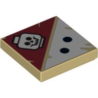 Visuel indicatif Rebrickable de Tuile 2 x 2 avec 2 points noirs et motif imprimé crâne (Tile 2 x 2 with 2 Black Dots and Skull Print)
