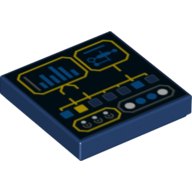 Visuel indicatif Rebrickable de Tuile 2 x 2 avec panneau de contrôle imprimé (Tile 2 x 2 with Control Panel Print)