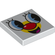 Visuel indicatif Rebrickable de Tuile 2 x 2 avec motif imprimé Clown (Tile 2 x 2 with Clown Print)