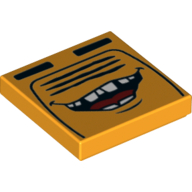 Tuile 2 x 2 avec sourire avec motif imprimé dents cassées (Tile 2 x 2 with Smile with broken teeth Print)