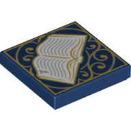 Visuel indicatif Rebrickable de Tuile 2 x 2 avec motif ouvert Livre imprimé (Tile 2 x 2 with Open Book Print)