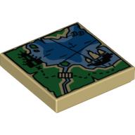Visuel indicatif Rebrickable de Tuile 2 x 2 avec motif imprimé Map Ninjago (Tile 2 x 2 with Map Ninjago Print)
