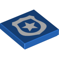 Visuel indicatif Rebrickable de Tuile 2 x 2 avec insigne de police imprimé (Tile 2 x 2 with Police Badge Print)