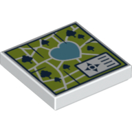 Visuel indicatif Rebrickable de Tuile 2 x 2 avec motif imprimé Heartlake Park Map (Tile 2 x 2 with Heartlake Park Map Print)
