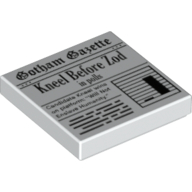 Visuel indicatif Rebrickable de Tuile 2 x 2 avec Gotham Gazette "Kneel before Zod in Poll" (Tile 2 x 2 with Gotham Gazette "Kneel before Zod in Poll" Paper Print)
