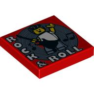 Visuel indicatif Rebrickable de Tuile 2 x 2 avec motif imprimé 'Rock & Roll' (Tile 2 x 2 with 'Rock & Roll' Print)