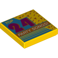 Visuel indicatif Rebrickable de Tuile 2 x 2 avec les 24 meilleures chansons! (Tile 2 x 2 with Top 24 Top Songs!)