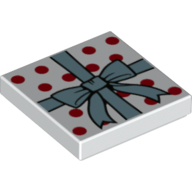 Visuel indicatif Rebrickable de Tuile 2 x 2 avec motif imprimé présent arc (Tile 2 x 2 with Present Bow Print)
