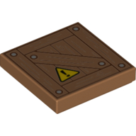 Visuel indicatif Rebrickable de Tuile 2 x 2 avec caisse signe d'avertissement motif imprimé (Tile 2 x 2 with Crate Warning Sign Print)