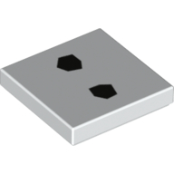 Visuel indicatif Rebrickable de Tuile 2 x 2 avec motif imprimé 2 points noirs (Tile 2 x 2 with 2 Black Dots Print)