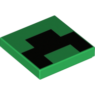 Visuel indicatif Rebrickable de Tuile 2 x 2 avec Minecraft Pixels Noir Rectangles motif imprimé (Tile 2 x 2 with Minecraft Pixels Black Rectangles Print)