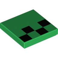 Visuel indicatif Rebrickable de Tuile 2 x 2 avec Minecraft Pixels Carrés noirs motif imprimé (Tile 2 x 2 with Minecraft Pixels Black Squares Print)