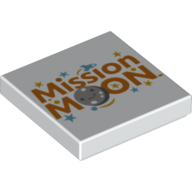 Visuel indicatif Rebrickable de Tuile 2 x 2 avec motif imprimé 'Moon Mission' (Tile 2 x 2 with 'Moon Mission' Print)
