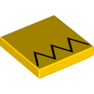 Visuel indicatif Rebrickable de Tuile 2 x 2 avec motif imprimé en zigzag noir (cheveux d'homer simpson) (Tile 2 x 2 with Black Zigzag Print (Homer Simpson's Hair))