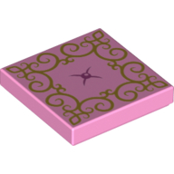 Visuel indicatif Rebrickable de Tuile 2 x 2 avec décoration frisée or (coussin) (Tile 2 x 2 with Gold Curly Decoration (Cushion))