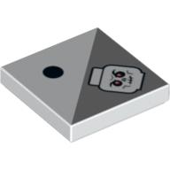 Visuel indicatif Rebrickable de Tuile 2 x 2 avec 1 point noir et Triangle gris clair avec motif imprimé tête de squelette (Tile 2 x 2 with 1 Black Dot and Light Bluish Gray Triangle with Skeleton Head Print)
