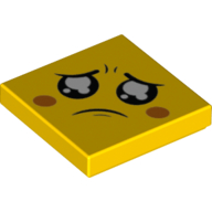 Visuel indicatif Rebrickable de Tuile 2 x 2 avec motif imprimé triste Face (Tile 2 x 2 with Sad Face Print)