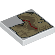 Visuel indicatif Rebrickable de Tuile 2 x 2 avec carte au trésor, coin Motif imprimé manquant (Tile 2 x 2 with Treasure Map, Corner Missing Print)