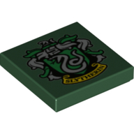 Visuel indicatif Rebrickable de Tuile 2 x 2 avec motif imprimé Serpentard (Tile 2 x 2 with Slytherin Crest Print)