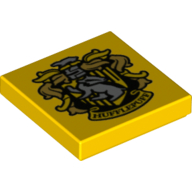 Visuel indicatif Rebrickable de Tuile 2 x 2 avec motif imprimé de blason de Poufsouffle (Tile 2 x 2 with Hufflepuff Crest Print)