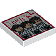 Visuel indicatif Rebrickable de Tuile 2 x 2 avec motif imprimé brique Ghostbusters (Tile 2 x 2 with Brick Ghostbusters Print)