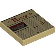 Visuel indicatif Rebrickable de Tuile 2 x 2 avec motif imprimé Nouvelles (Tile 2 x 2 with News Print)