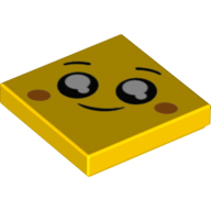 Visuel indicatif Rebrickable de Tuile 2 x 2 avec Le Film LEGO 2 Visage, Sourire fin, Yeux noirs, Grandes joues pupilles blanches, Orange (Tile 2 x 2 with The LEGO Movie 2 Face, Thin Smile, Black Eyes, Large White Pupils, Orange Cheeks)