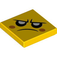 Visuel indicatif Rebrickable de Tuile 2 x 2 avec motif imprimé visage en colère (Tile 2 x 2 with Angry Face Print)