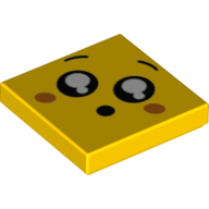 Visuel indicatif Rebrickable de Tuile 2 x 2 avec Visage, Grands yeux ouverts motif imprimé (Tile 2 x 2 with Face, Big Open Eyes Print)