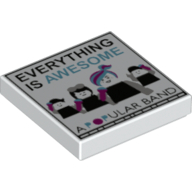 Visuel indicatif Rebrickable de Tuile 2 x 2 avec le film LEGO 2 tout est génial une couverture de disque de groupe populaire, lucy / wyldstyle (Tile 2 x 2 with The LEGO Movie 2 Everything is Awesome A Popular Band Record Cover, Lucy / WyldStyle)