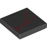 Visuel indicatif Rebrickable de Tuile 2 x 2 avec motif imprimé de fissures rouges (Tile 2 x 2 with Red Cracks Print)