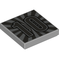 Visuel indicatif Rebrickable de Tuile 2 x 2 avec motif imprimé '10' (Tile 2 x 2 with '10' Print)