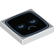 Visuel indicatif Rebrickable de Tuile 2 x 2 avec écran triste visage motif imprimé (Tile 2 x 2 with Monitor Sad Face Print)