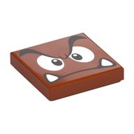 Tuile 2 x 2 avec visage goomba avec motif imprimé à sourcils bas (Tile 2 x 2 with Goomba Face with Low Furrowed Brow Print)