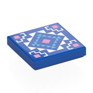 Visuel indicatif Rebrickable de Tuile 2 x 2 avec motif imprimé mosaïque rose/bleu/turquoise foncé (Tile 2 x 2 with Bright Pink/Blue/Dark Turquoise Mosaic Print)