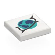 Visuel indicatif Rebrickable de Tuile 2 x 2 avec motif imprimé symbole explorateurs arctiques (Tile 2 x 2 with Arctic Explorers Symbol Print)