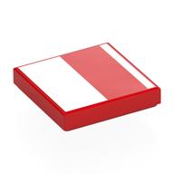 Visuel indicatif Rebrickable de Tuile 2 x 2 avec rectangle blanc, motif imprimé à rayures (Tile 2 x 2 with White Rectangle, Stripe Print)