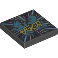 Visuel indicatif Rebrickable de Tuile 2 x 2 avec motif imprimé vitesse de la lumière (Tile 2 x 2 with Light Speed Print)